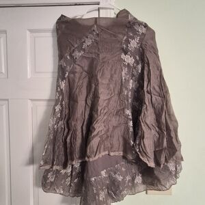 Elegant Brown Lace Women's Skirt